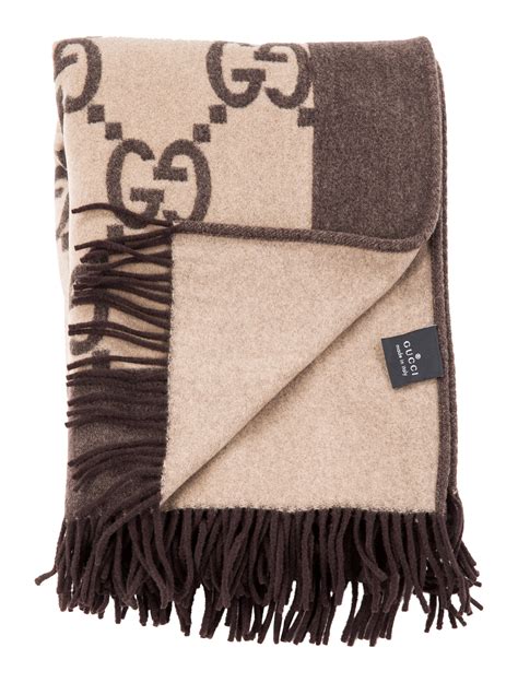 gucci luxury throw blanket - brown|Gucci luxury throw blanket.